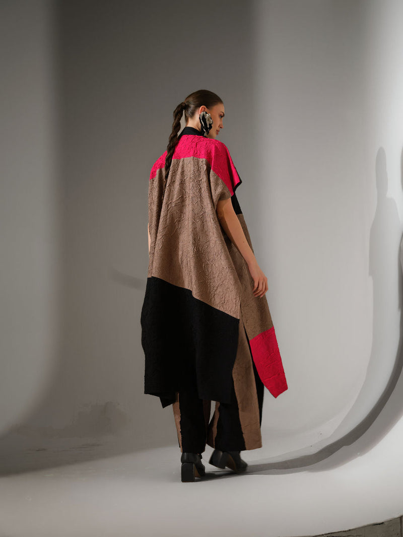Awaken Tunic-Black + Grey + Pink crushed silk tunics/kaftan by Stoique in black, grey, pink for women in Singapore