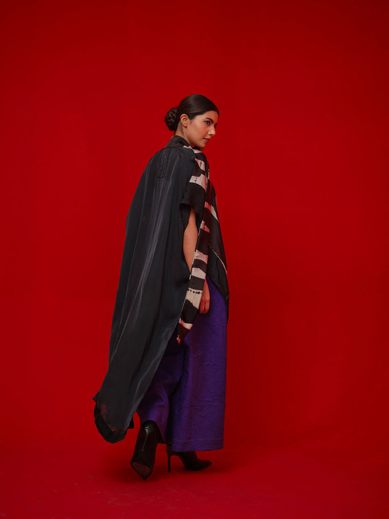 Discover Kaftaan-Black + Grey satin tunics/kaftan by Stoique in black, grey for women in Singapore