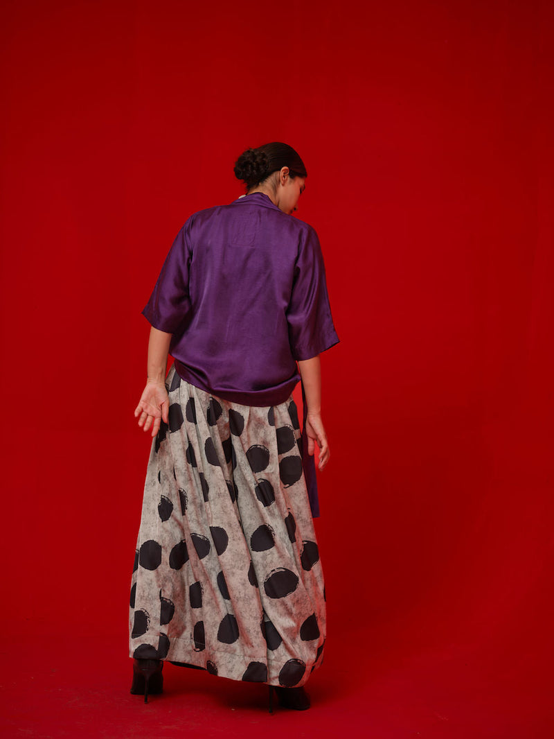 Discover Top-Aubergine satin top/shirt by Stoique in purple for women in Singapore