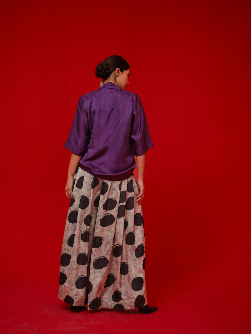 Discover Top-Aubergine satin top/shirt by Stoique in purple for women in Singapore