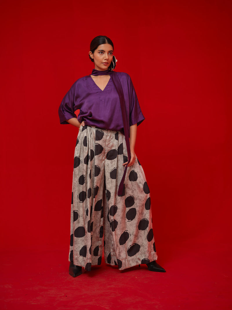 Discover Top-Aubergine satin top/shirt by Stoique in purple for women in Singapore