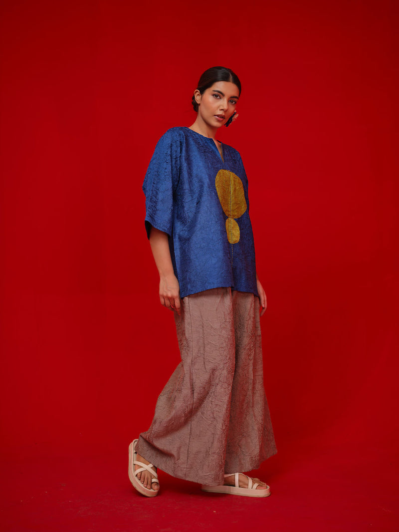 Root Pants-Grey crushed silk pant/trouser by Stoique in grey for women in Singapore