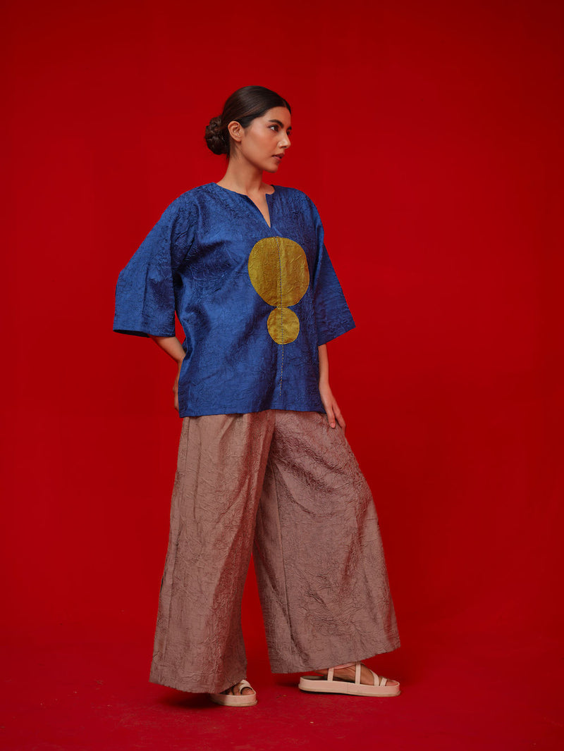 Root Pants-Grey crushed silk pant/trouser by Stoique in grey for women in Singapore