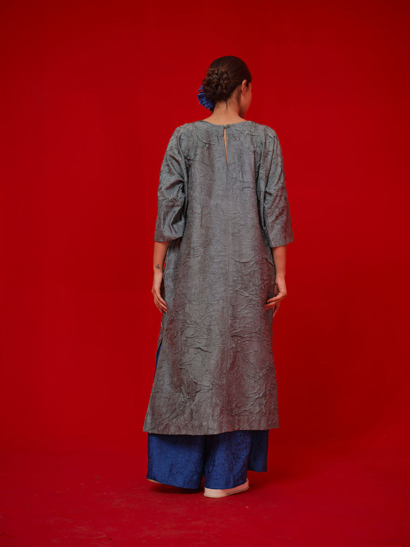Spring Tunic-Teal + Blue + Green crushed silk tunics/kaftan by Stoique in teal, blue, green for women in Singapore
