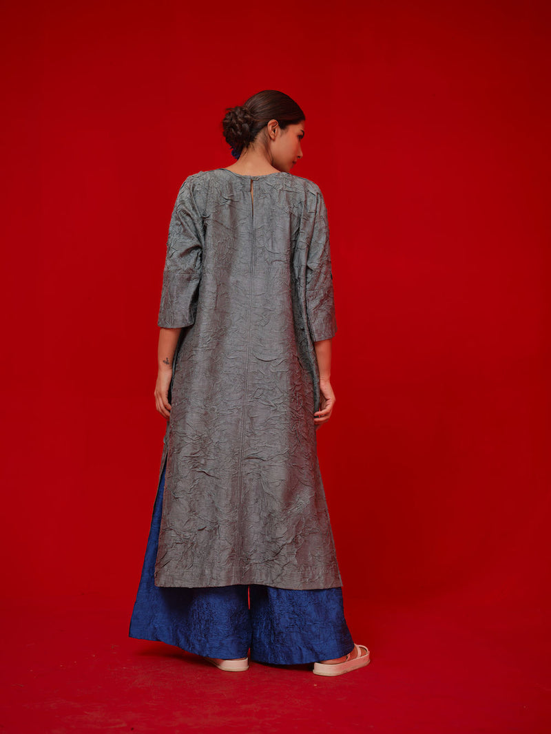 Spring Tunic-Teal + Blue + Green crushed silk tunics/kaftan by Stoique in teal, blue, green for women in Singapore
