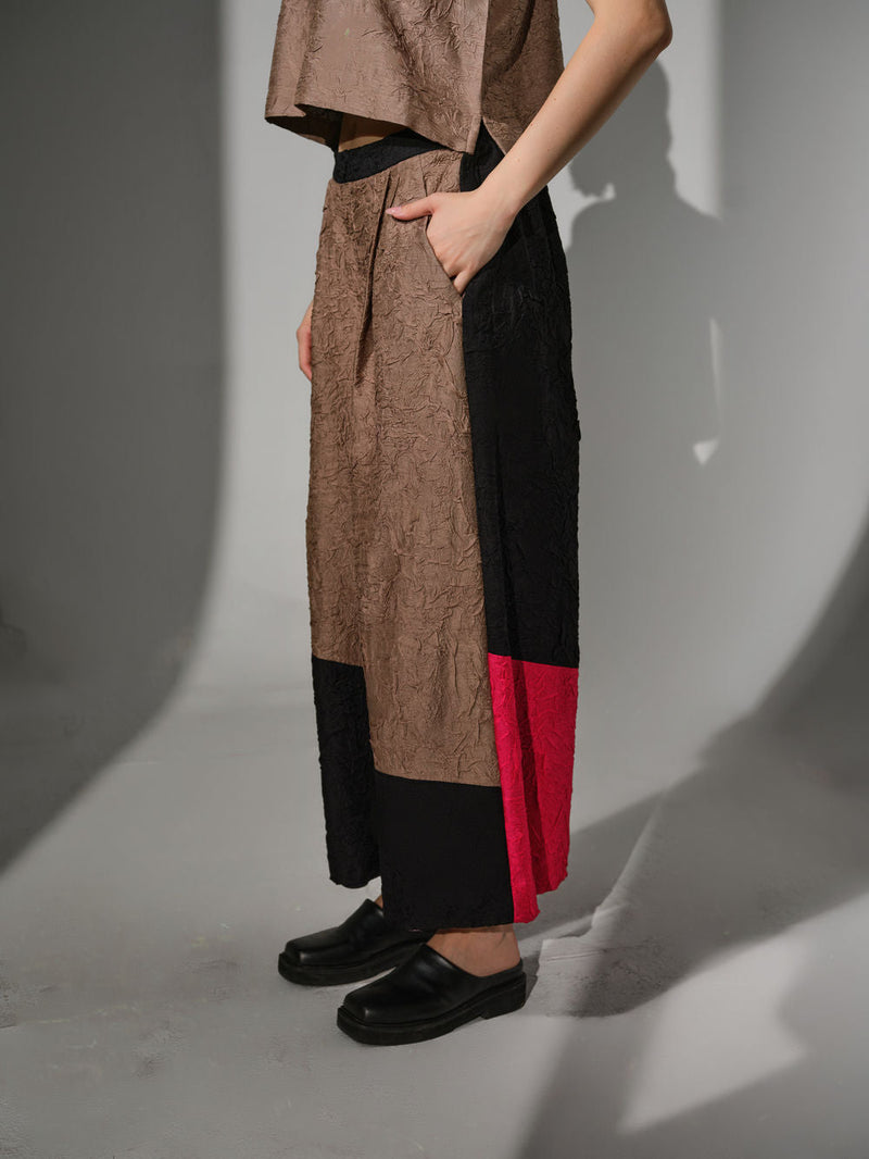 Awaken Pants-Grey + Pink + Black crushed silk pant/trouser by Stoique in grey, pink, black for women in Singapore