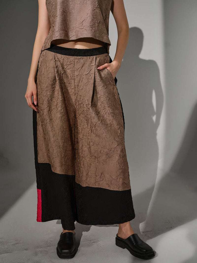 Awaken Pants-Grey + Pink + Black crushed silk pant/trouser by Stoique in grey, pink, black for women in Singapore
