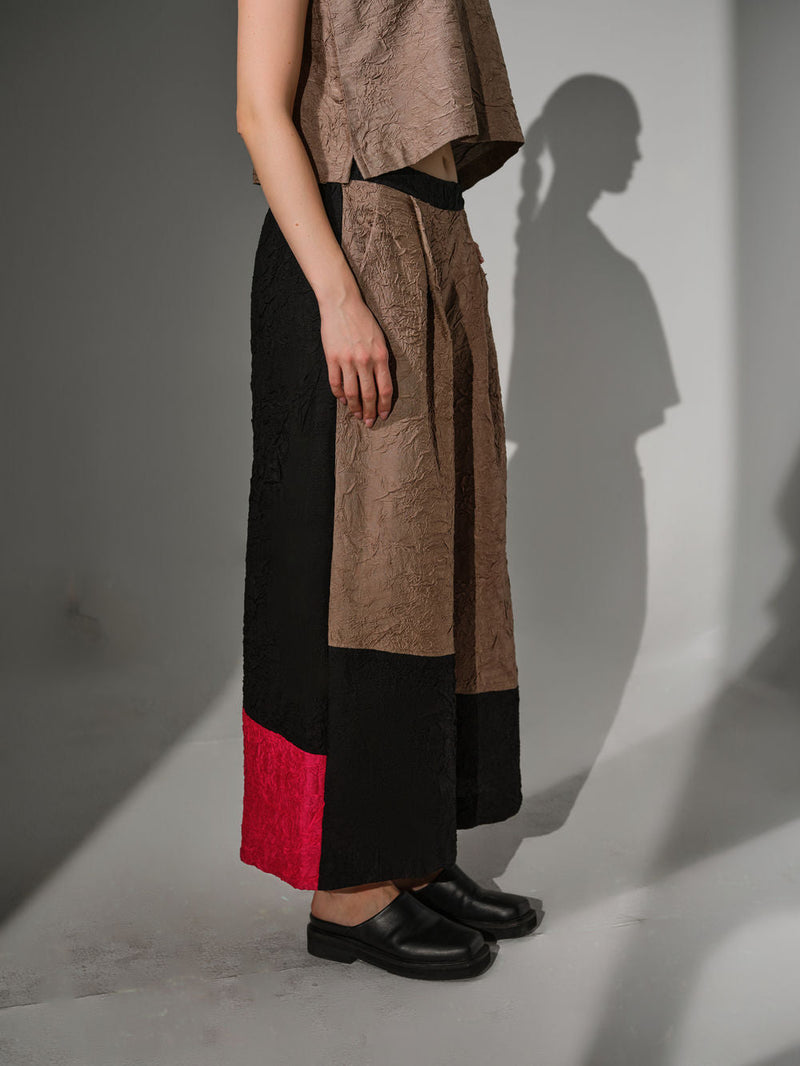 Awaken Pants-Grey + Pink + Black crushed silk pant/trouser by Stoique in grey, pink, black for women in Singapore