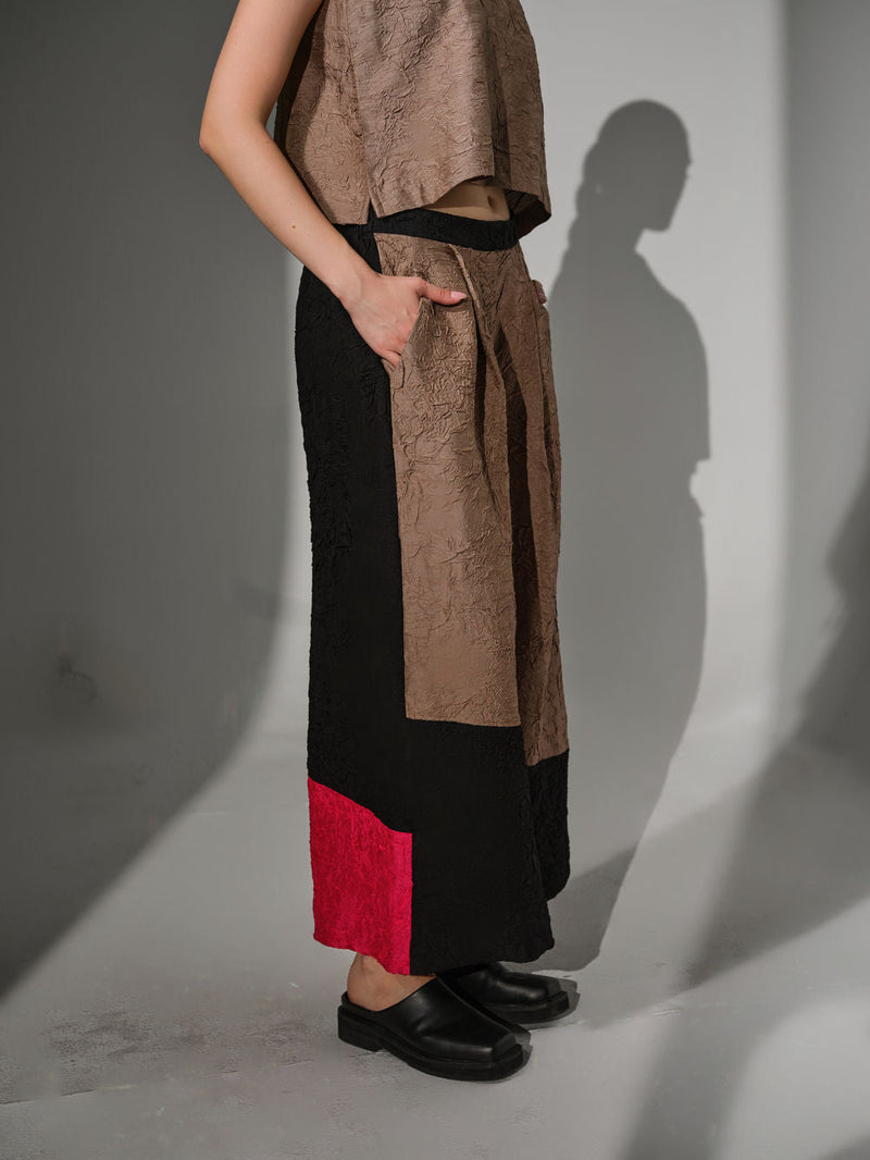 Awaken Pants-Grey + Pink + Black crushed silk pant/trouser by Stoique in grey, pink, black for women in Singapore