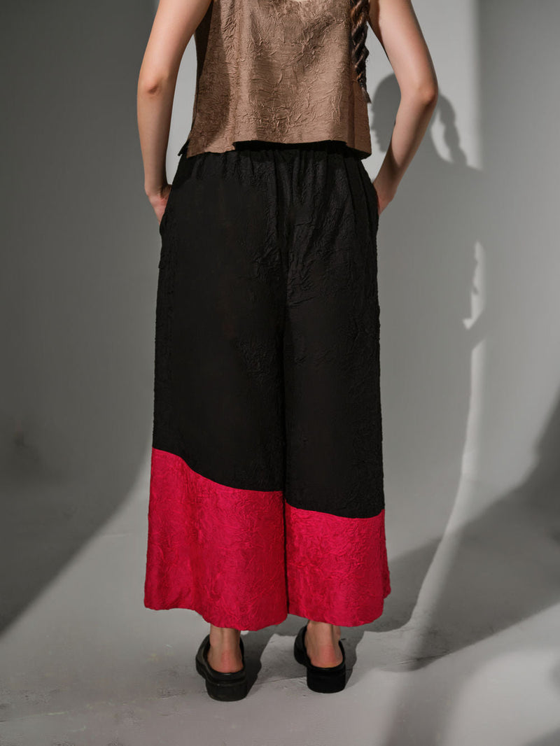 Awaken Pants-Grey + Pink + Black crushed silk pant/trouser by Stoique in grey, pink, black for women in Singapore
