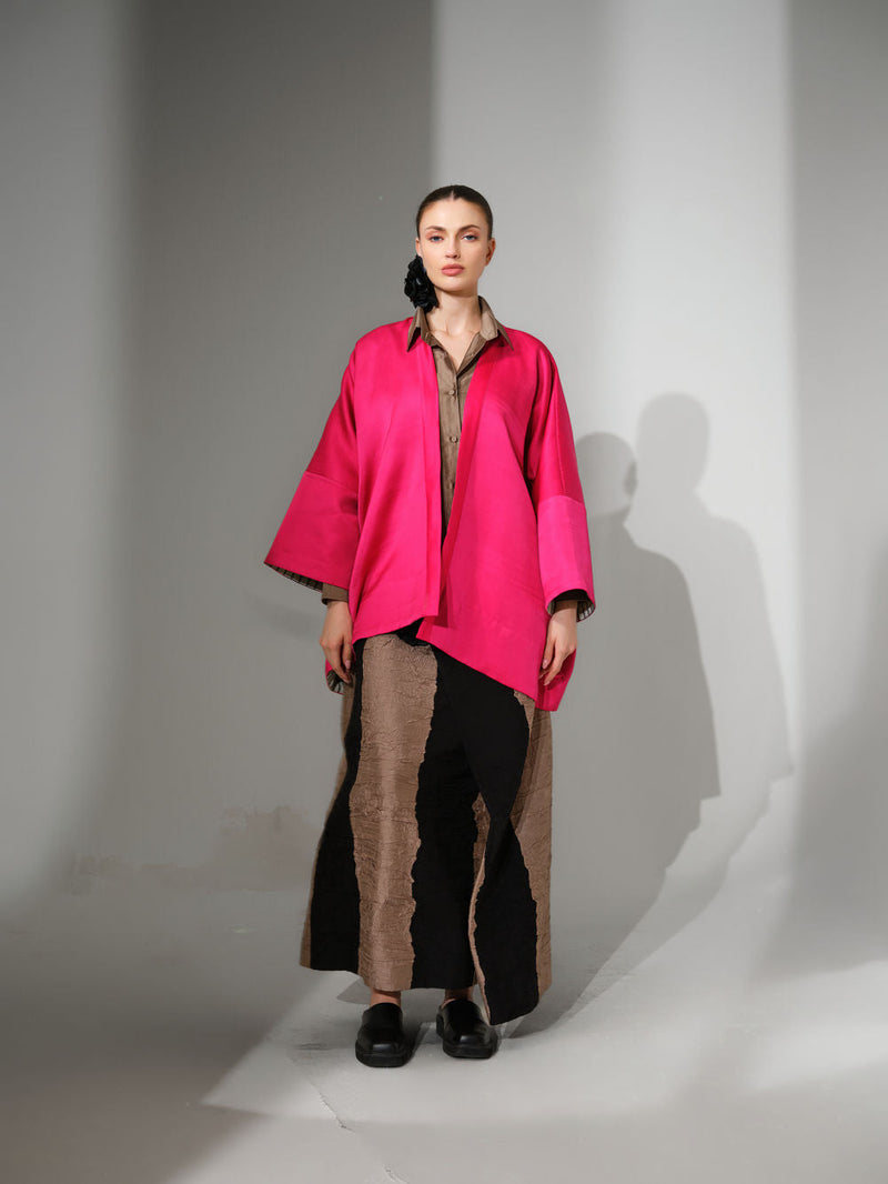 Chi Jacket-Pink satin jacket/overlay by Stoique in pink for women in Singapore