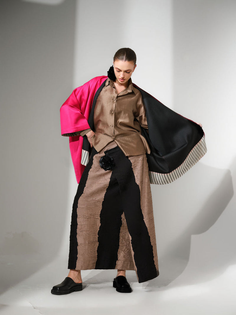 Chi Jacket-Pink satin jacket/overlay by Stoique in pink for women in Singapore
