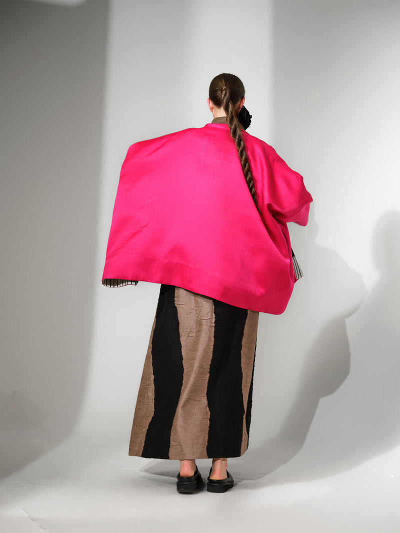 Chi Jacket-Pink satin jacket/overlay by Stoique in pink for women in Singapore