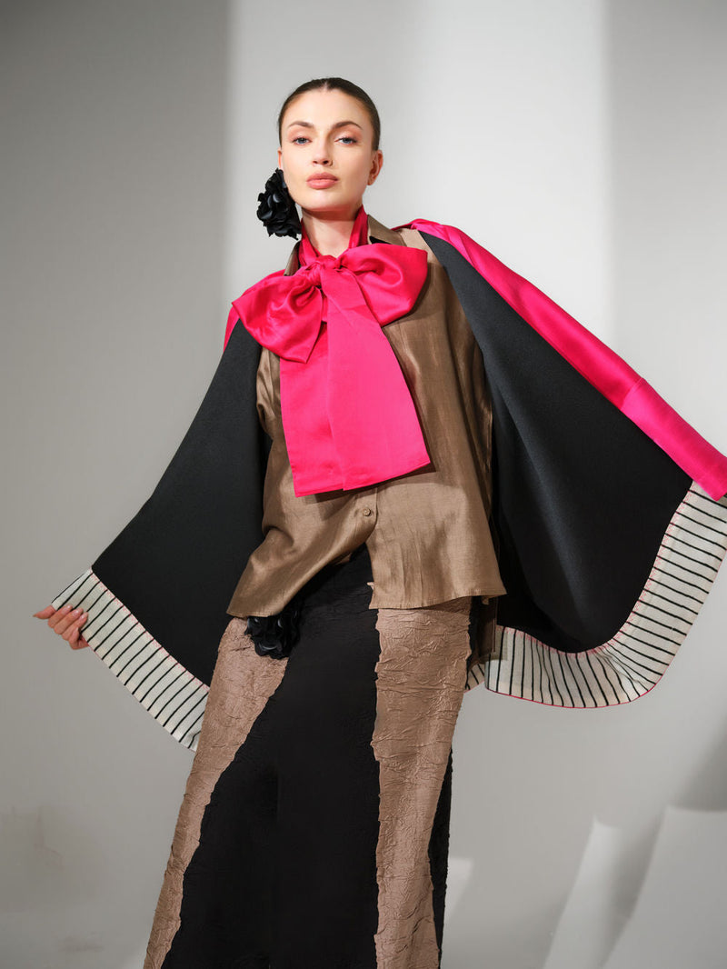 Chi Jacket-Pink satin jacket/overlay by Stoique in pink for women in Singapore