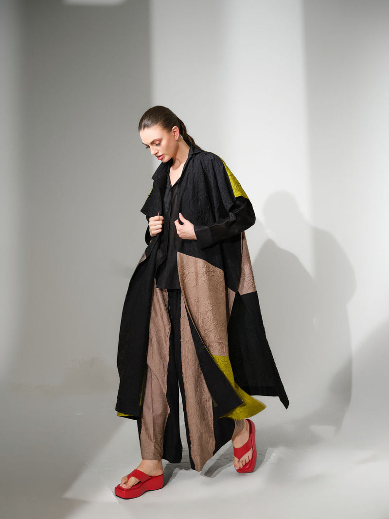 Awaken Tunic-Black + Grey + Lime crushed silk tunics/kaftan by Stoique in black, grey, lime for women in Singapore