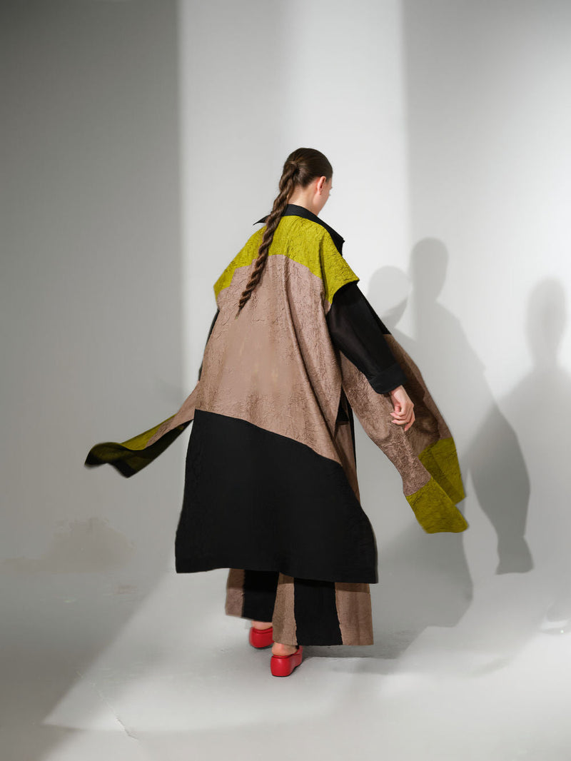 Awaken Tunic-Black + Grey + Lime crushed silk tunics/kaftan by Stoique in black, grey, lime for women in Singapore