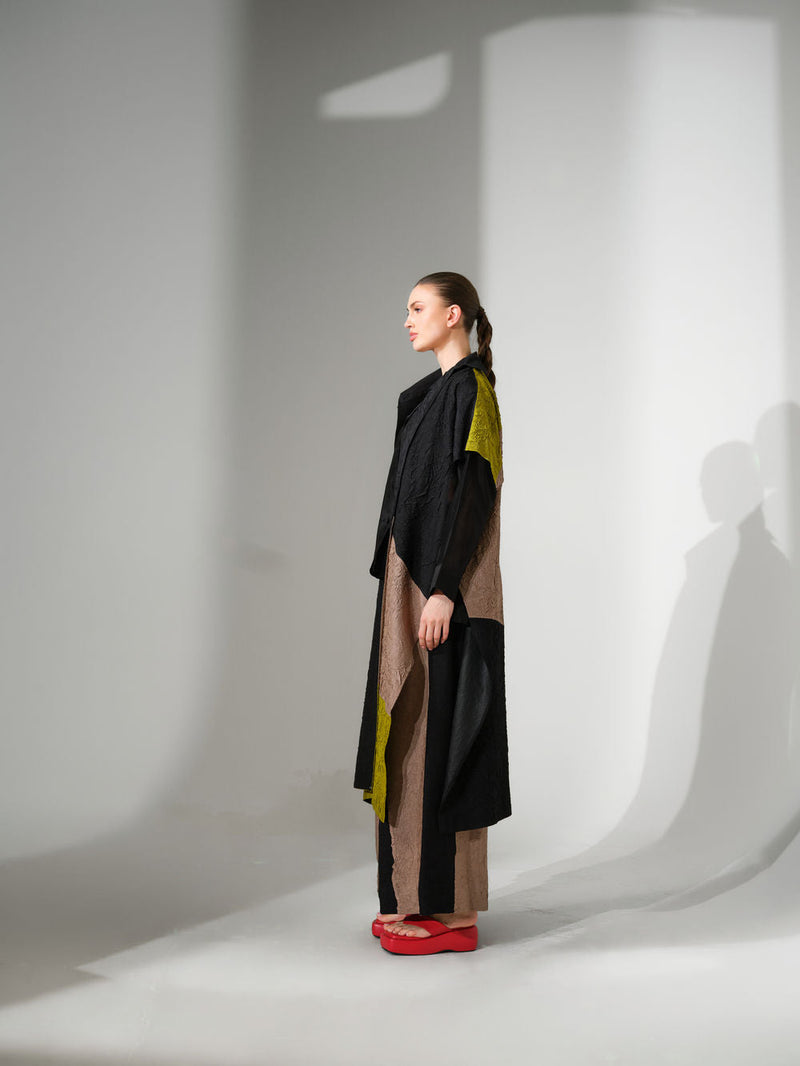 Awaken Tunic-Black + Grey + Lime crushed silk tunics/kaftan by Stoique in black, grey, lime for women in Singapore