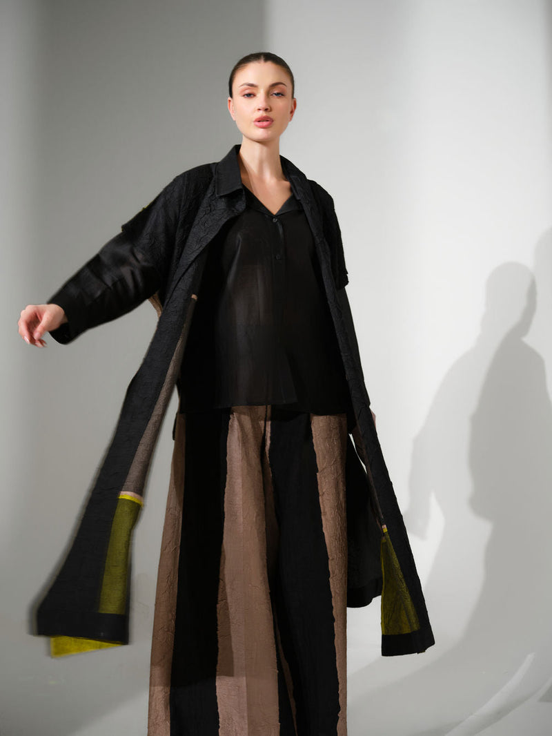 Awaken Tunic-Black + Grey + Lime crushed silk tunics/kaftan by Stoique in black, grey, lime for women in Singapore