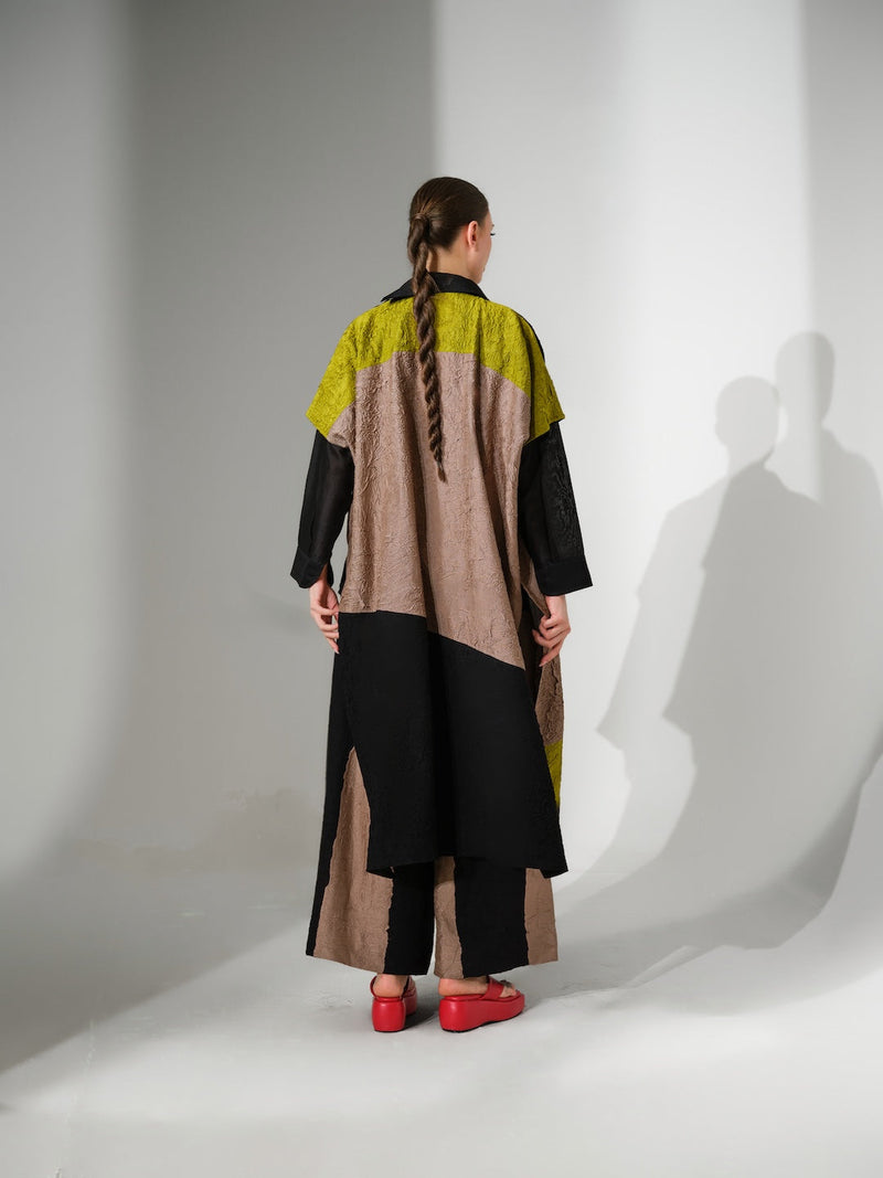 Luna shirt-Black silk chanderi top/shirt by Stoique in black for women in Singapore