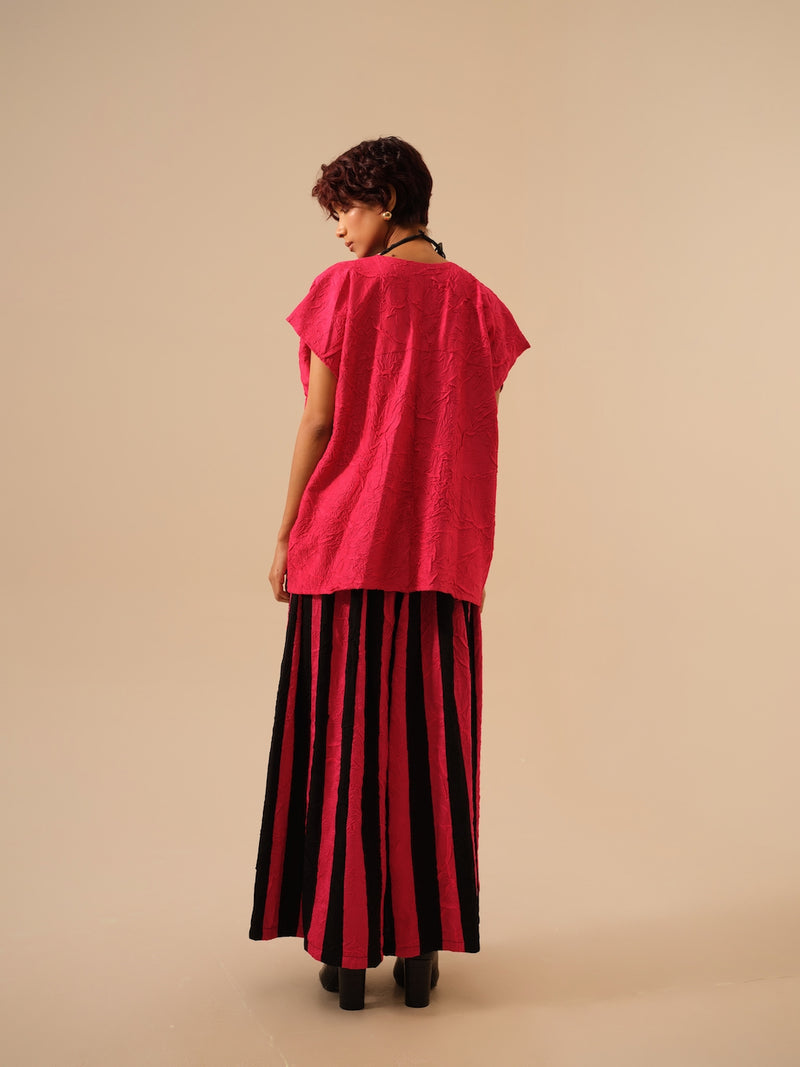 Lane Top-Lilac + Black crushed silk tops and shirts by Stoique in black for women in Singapore