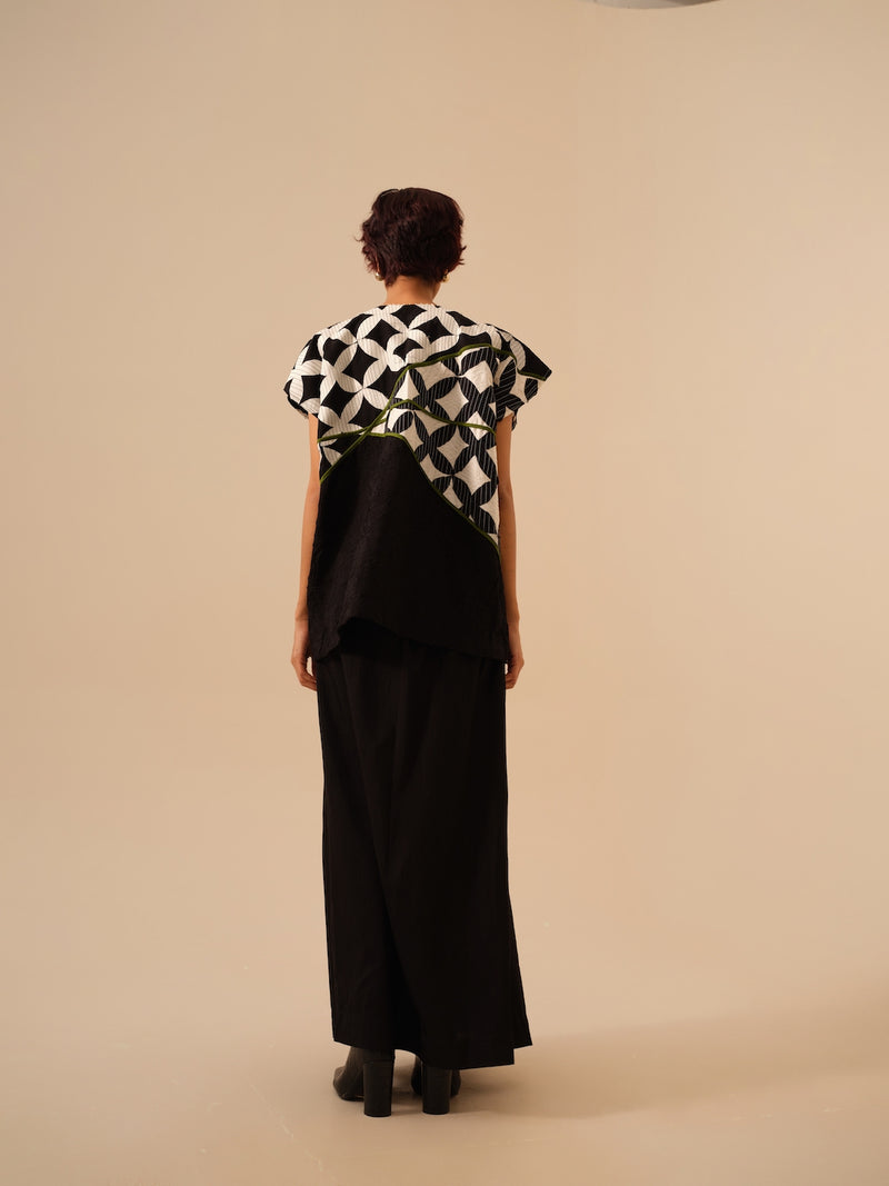 Mist Top-Black + Natural + Jade crushed silk tops and shirts by Stoique in black for women in Singapore