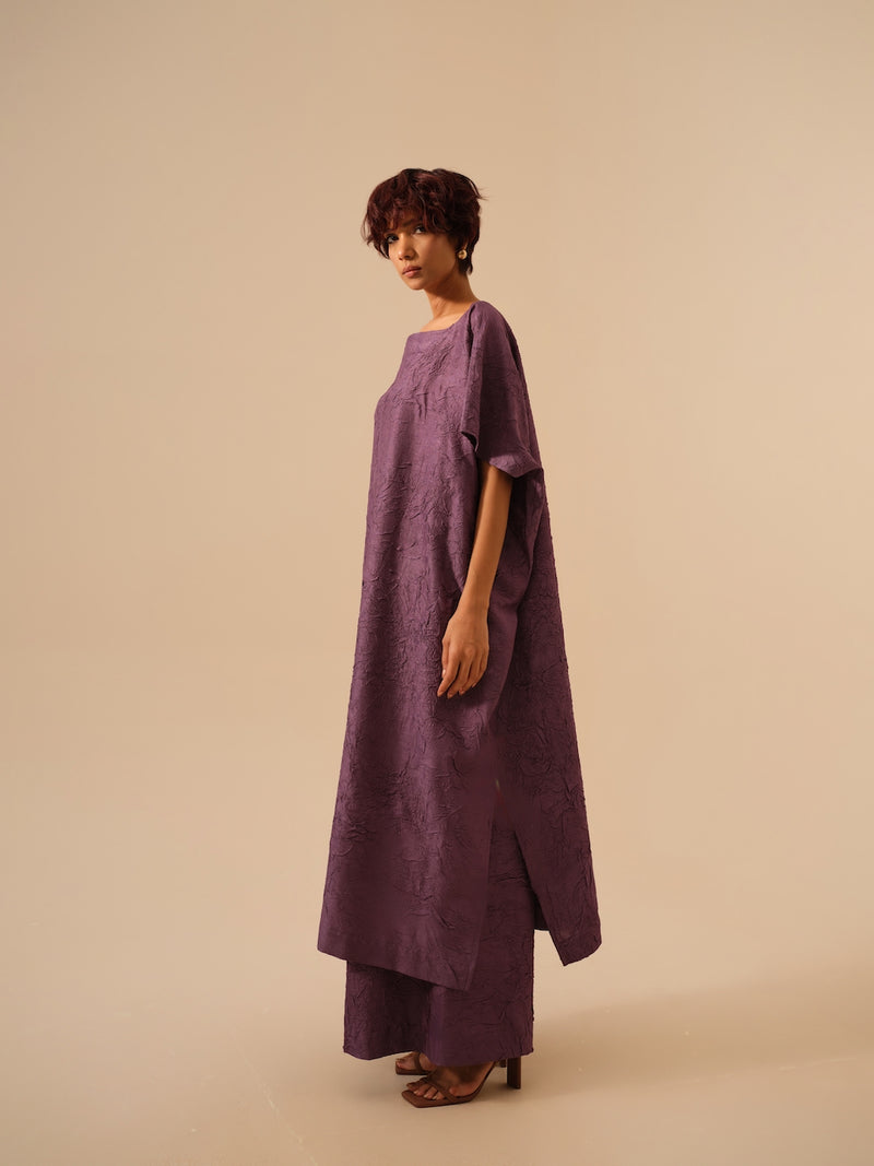 Root Pants-Lilac crushed silk pants/trousers by Stoique in lilac for women in Singapore