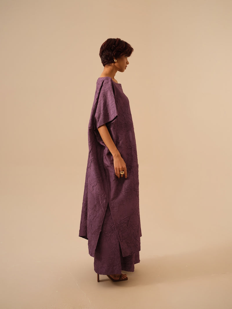 Brook Tunic-Lilac crushed silk kaftans and tunics by Stoique in lilac for women in Singapore