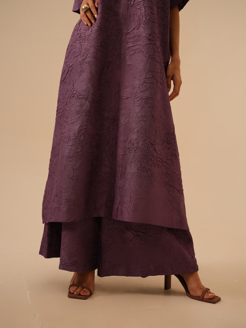 Root Pants-Lilac crushed silk pants/trousers by Stoique in lilac for women in Singapore