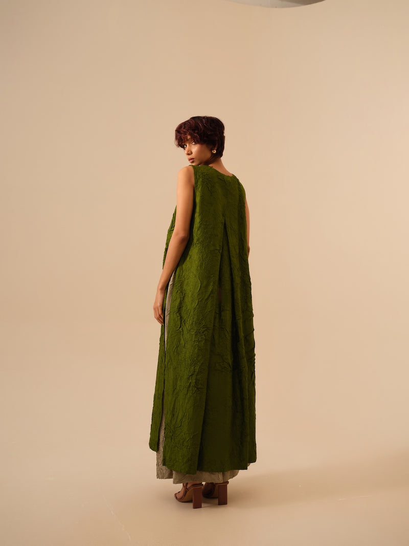 Flip Tunic-Jade Green crushed silk kaftans and tunics by Stoique in green for women in Singapore