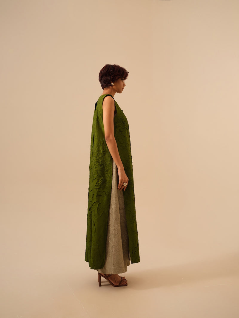 Flip Tunic-Jade Green crushed silk kaftans and tunics by Stoique in green for women in Singapore