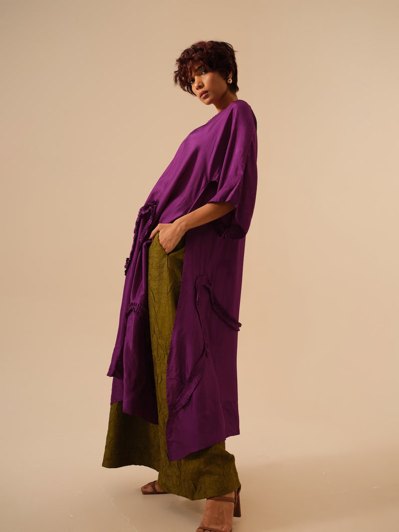 Root Pants-Moss Green (Rev/Ro/Bo/MG) crushed silk pants/trousers by Stoique in green for women in Singapore