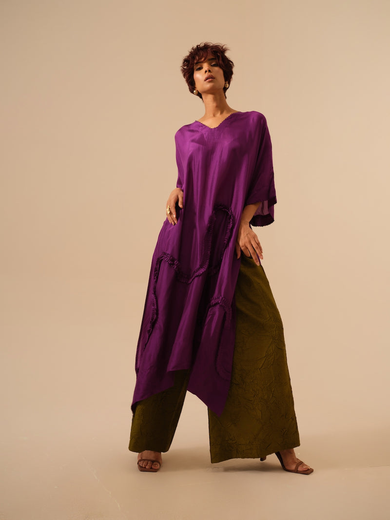 Root Pants-Moss Green (Rev/Ro/Bo/MG) crushed silk pants/trousers by Stoique in green for women in Singapore
