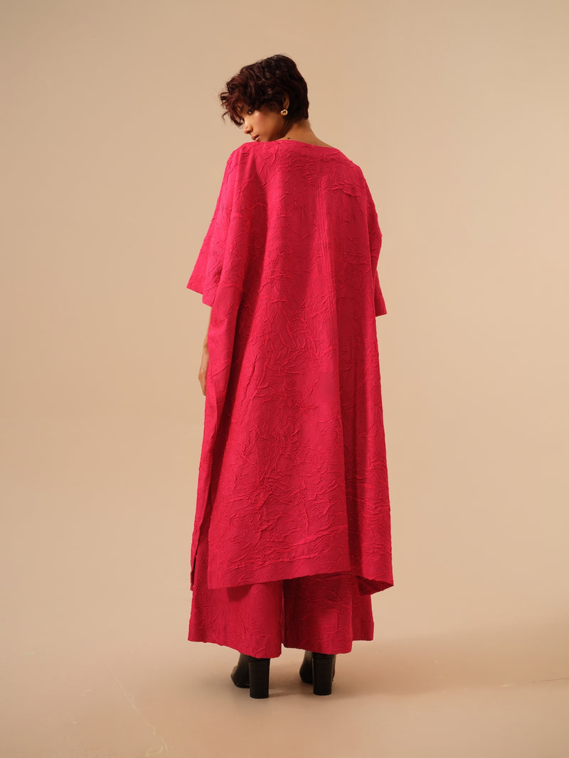 Brook Tunic-Pink crushed silk kaftans and tunics by Stoique in pink for women in Singapore