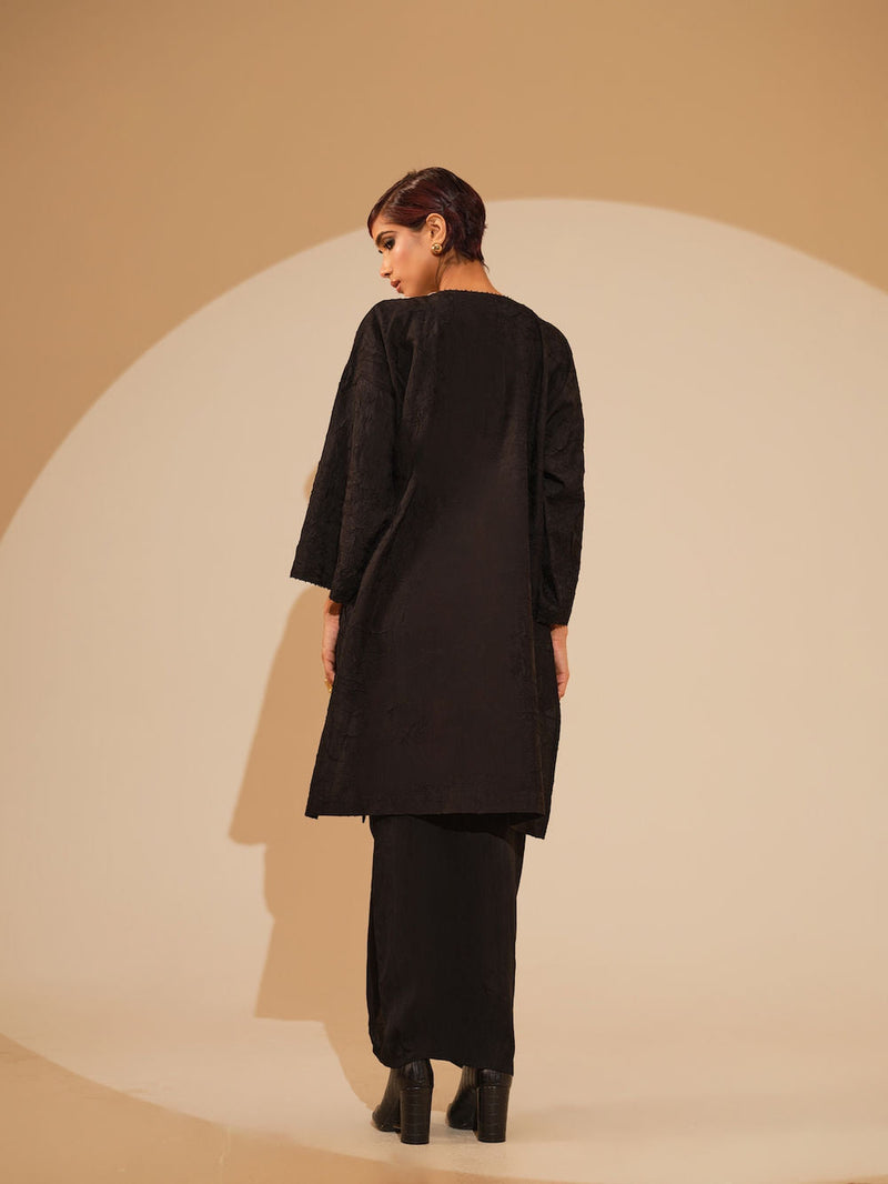 Found Skirt-Black mysore silk skirt by Stoique in black for women in Singapore