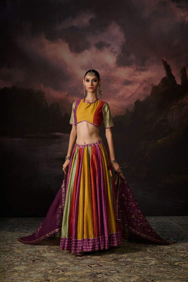 AMAL SKIRT chanderi by SWATTI KAPOOR in multi color for women in Singapore