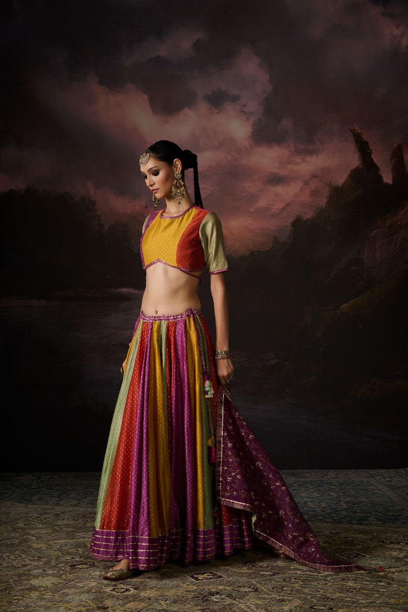 AMAL SKIRT chanderi by SWATTI KAPOOR in multi color for women in Singapore