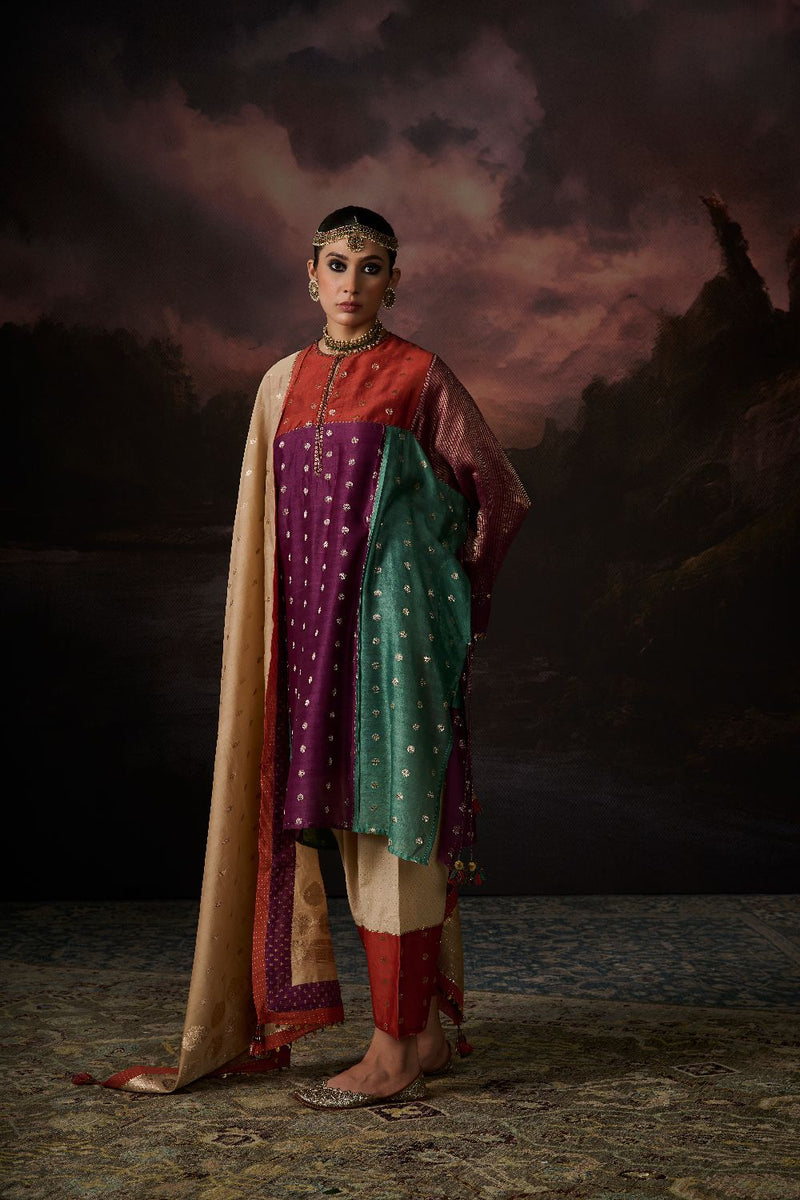 AMARA KAFTAN chanderi by SWATTI KAPOOR in multi color for women in Singapore