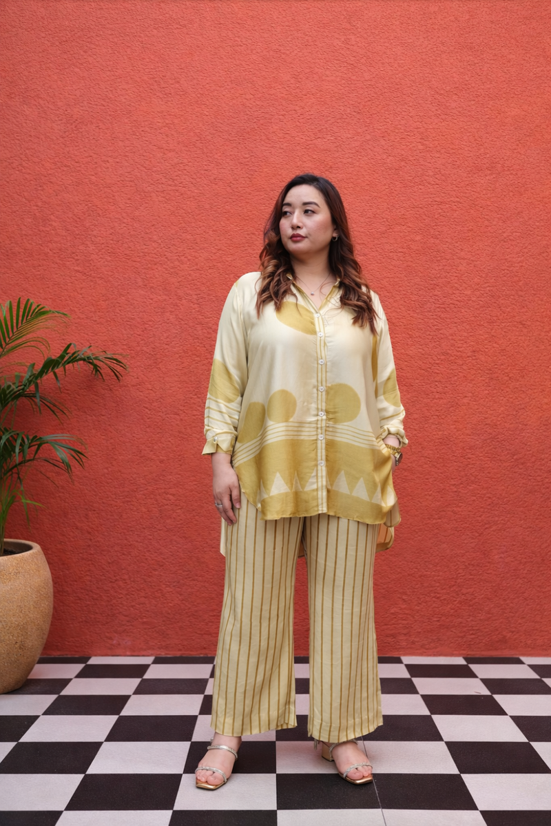 OHSO Organic Mustard Shirt Coord Set