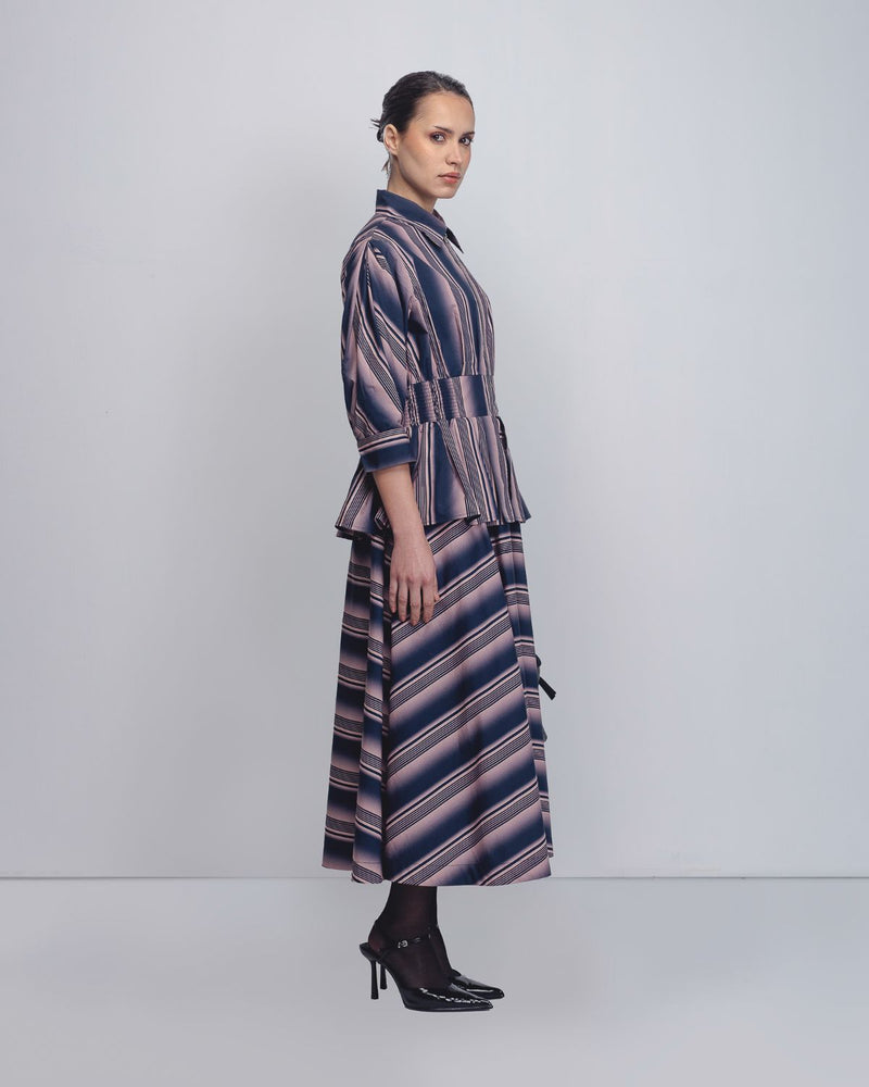Ame Dress - Pink + Navy Stripe cotton Buy Ame Dress - Pink + Navy Stripe from C&W | Dresses for Women by Leh Studios in pink color for women in Singapore