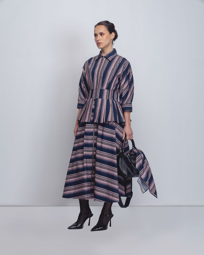 Ame Dress - Pink + Navy Stripe cotton Buy Ame Dress - Pink + Navy Stripe from C&W | Dresses for Women by Leh Studios in pink color for women in Singapore