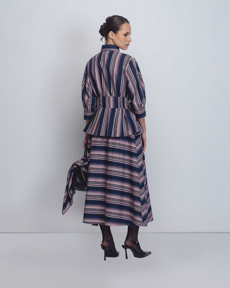 Ame Dress - Pink + Navy Stripe cotton Buy Ame Dress - Pink + Navy Stripe from C&W | Dresses for Women by Leh Studios in pink color for women in Singapore