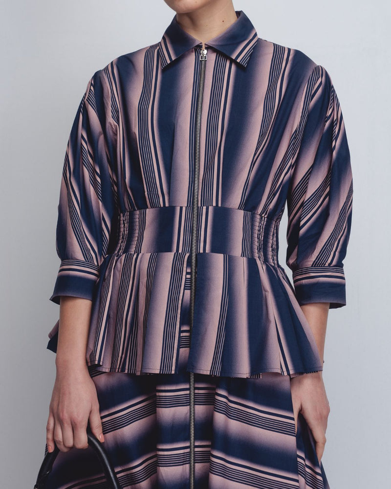 Ame Dress - Pink + Navy Stripe cotton Buy Ame Dress - Pink + Navy Stripe from C&W | Dresses for Women by Leh Studios in pink color for women in Singapore