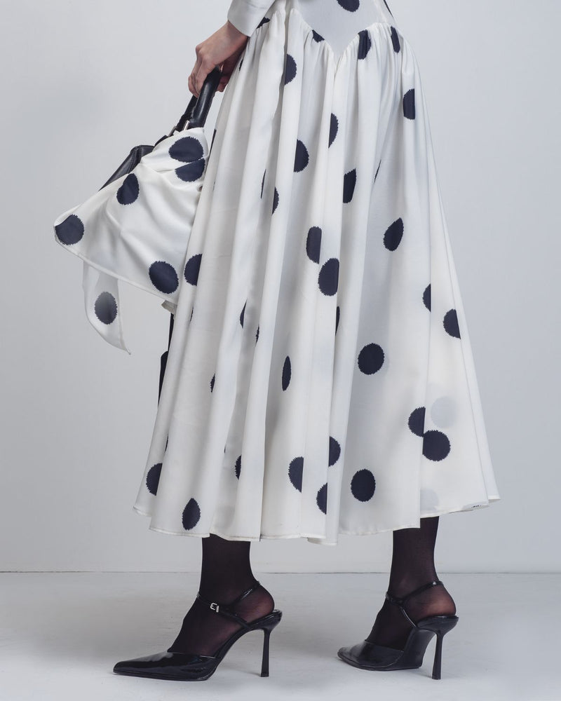 Amelia Dress - White + Black Dots Buy Amelia Dress - White + Black Dots from C&W | Dresses for Women by Leh Studios in black color for women in Singapore