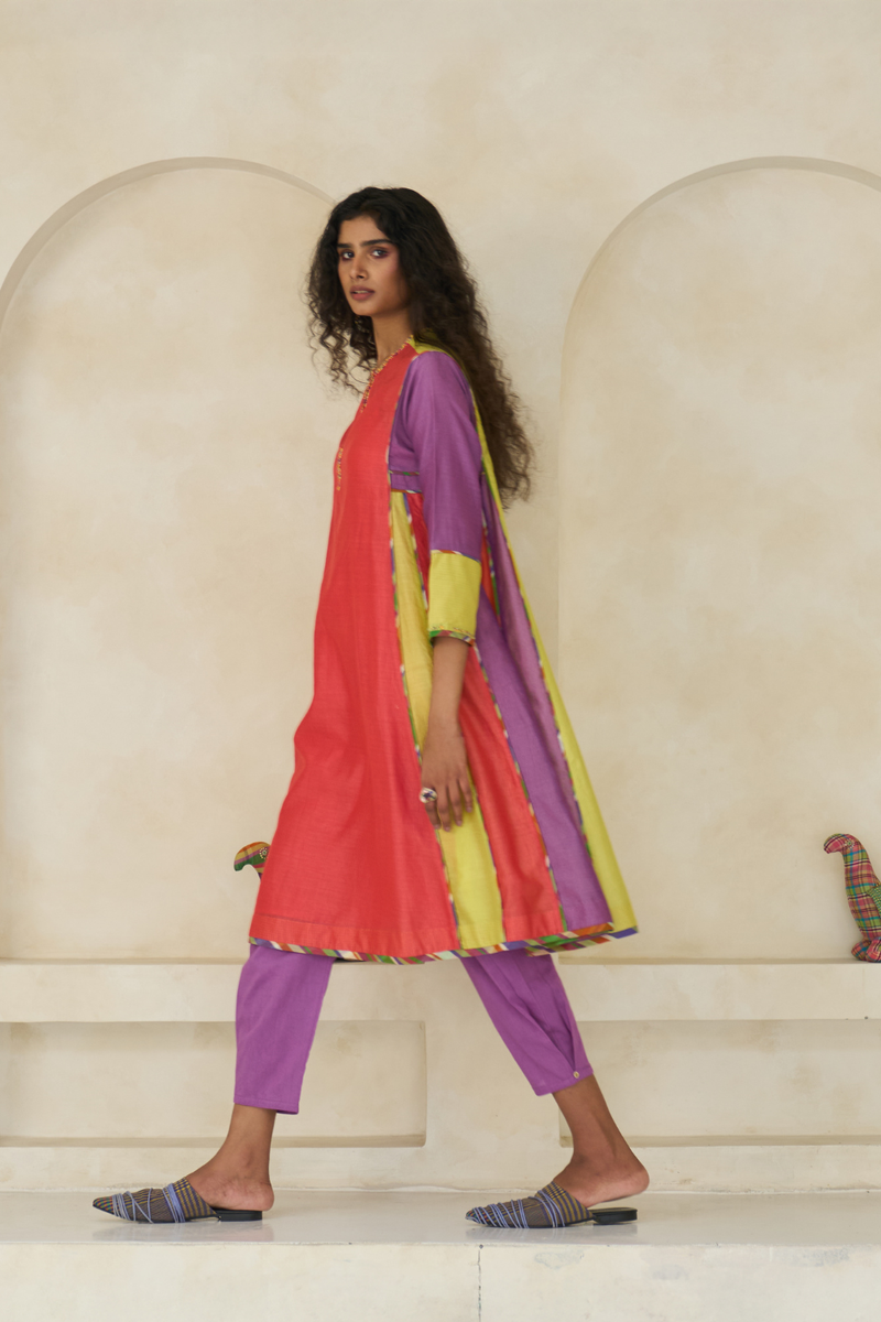 Amy Kurta cotton by SWATTI KAPOOR in red color for women in Singapore