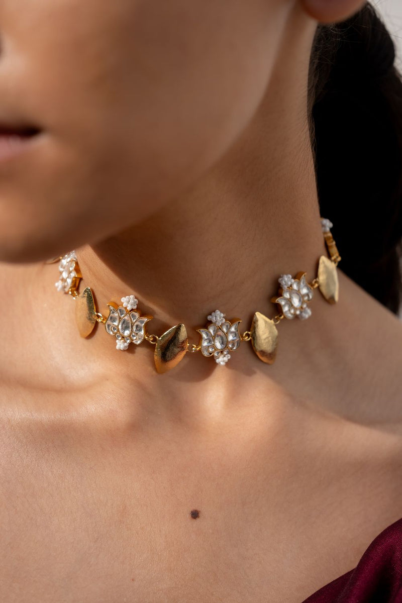 Padma Haar by Aarjavee in gold color for women in Singapore