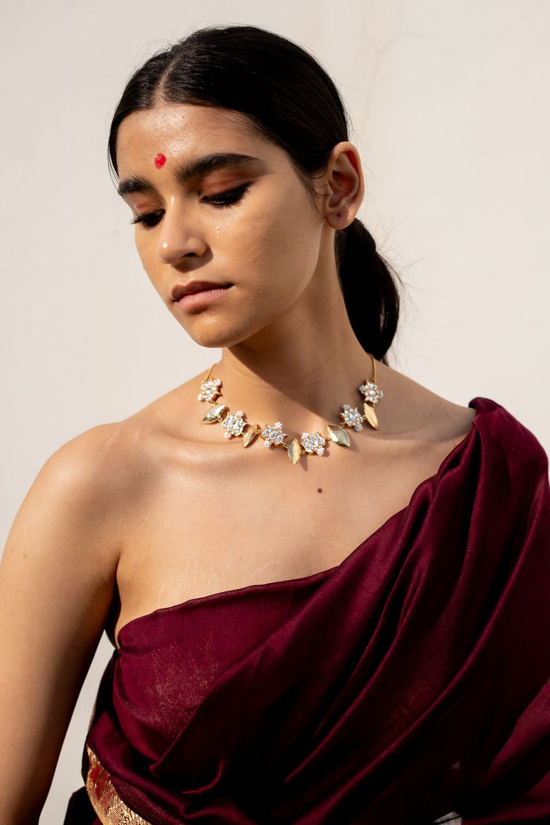 Padma Haar by Aarjavee in gold color for women in Singapore