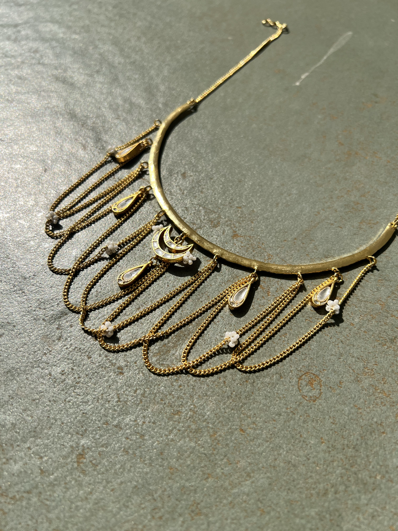 Smruti Haar by Aarjavee in gold color for women in Singapore