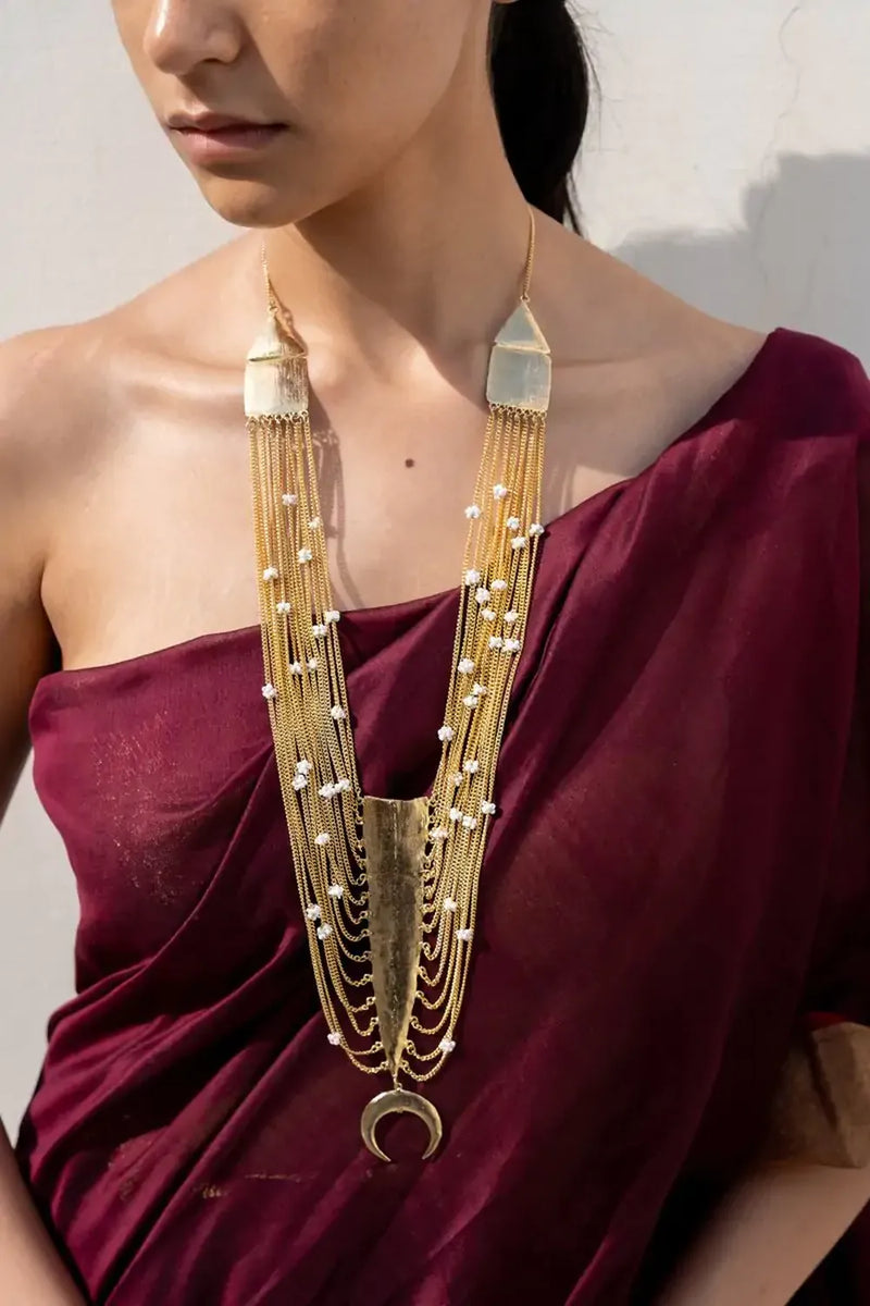 Champa Haar by Aarjavee in gold color for women in Singapore