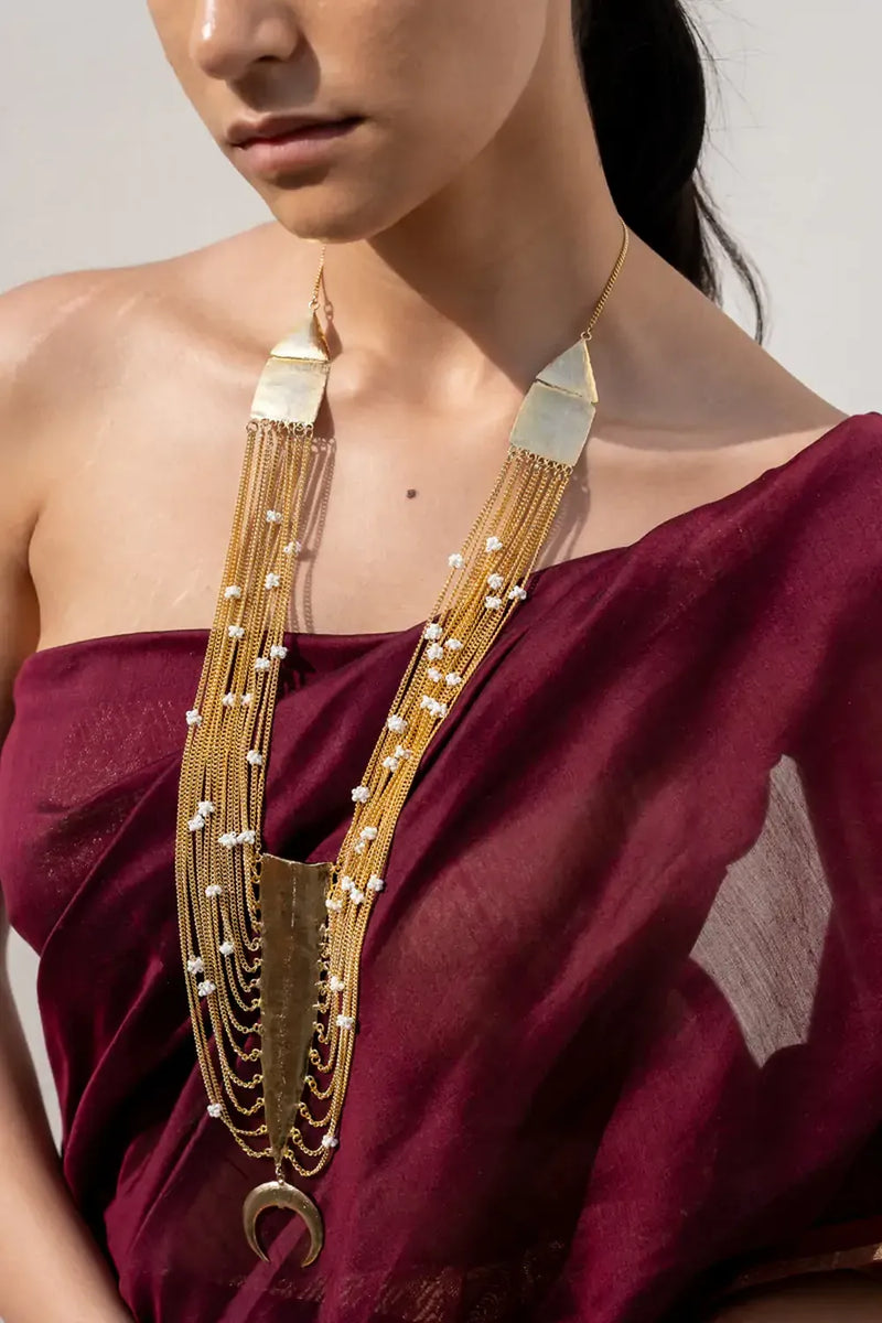 Champa Haar by Aarjavee in gold color for women in Singapore