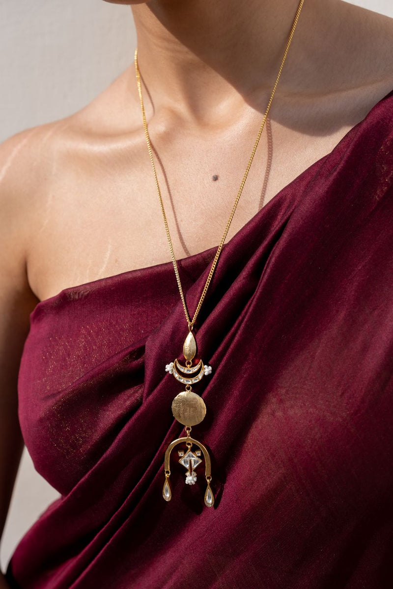 Tijori Pendant by Aarjavee in gold color for women in Singapore
